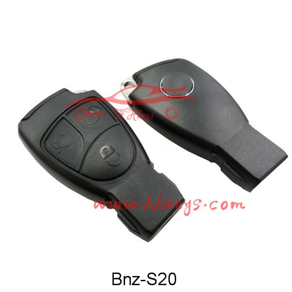 Benz 3 Button Smart Key Shell (With Battery Clip, With Blade，With Logo)