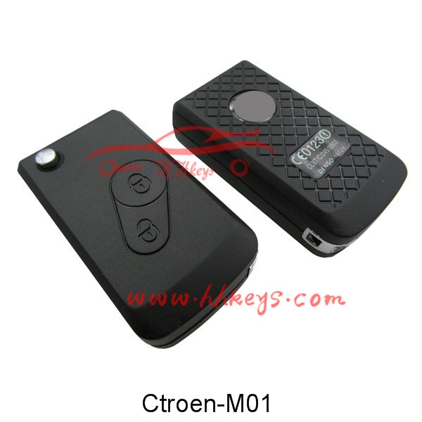 Citroen / Peugeot 2 Kancing dirobih flip Case Key (SX9)