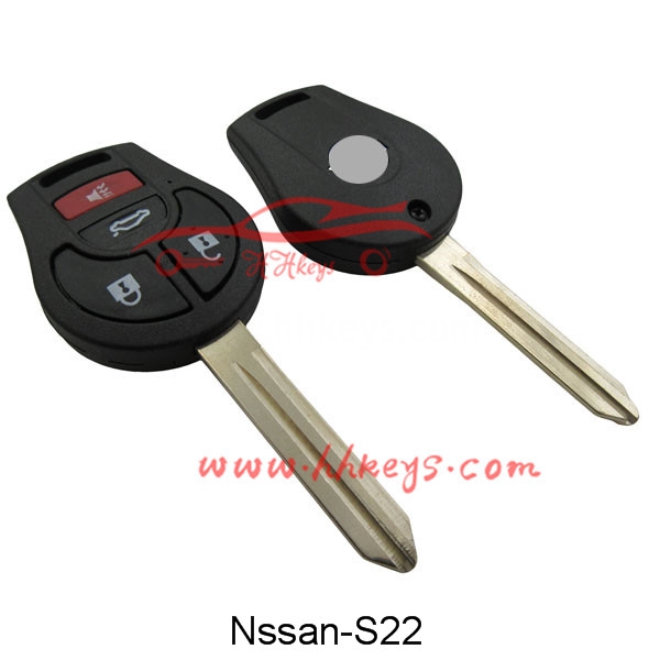 Factory Cheap Hot Key Cover For Car Key -
 Nissan 3+1 Buttons remote key shell with logo – Hou Hui