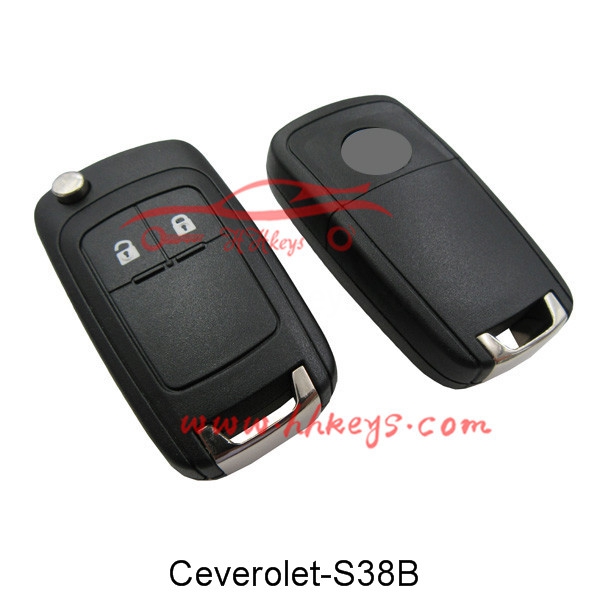 Chevrolet Cruze 2 Buttons Flip Key Shell With Screw Round Logo