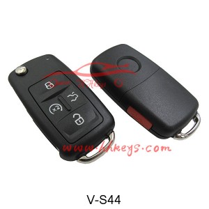 High Quality for Car Key Transponders -
 VW 4+Panic Button Flip Blank Key Shell – Hou Hui
