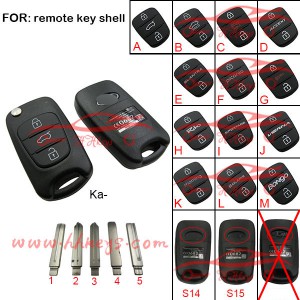 Kia 3 botões remoto Folding Virar Key Fob caso