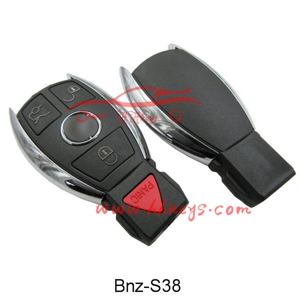 Benz 3+1 Button Smart Remote Key Shell With Logo(No Battery Clip, No Blade)