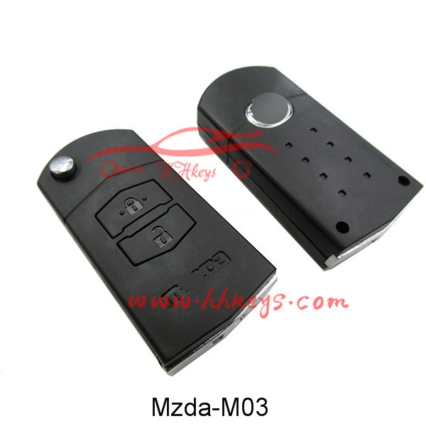 Mazda 2 Button Modified Flip Key Blank With Marked Logo