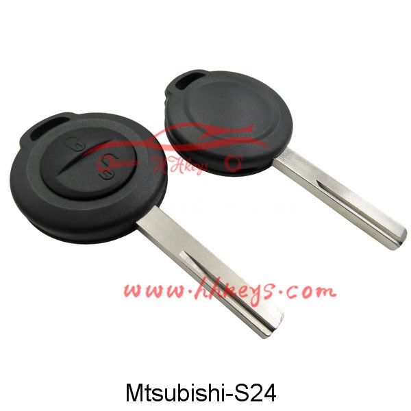 Mitsubishi 2 Buttons Remote Key Shell (Round) With Logo