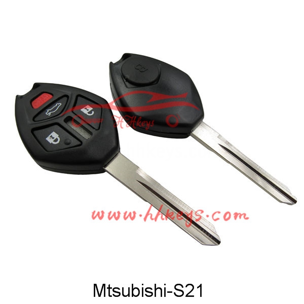 Mitsubishi 3+1 Buttons Remote Key Shell With Left Blade And Button