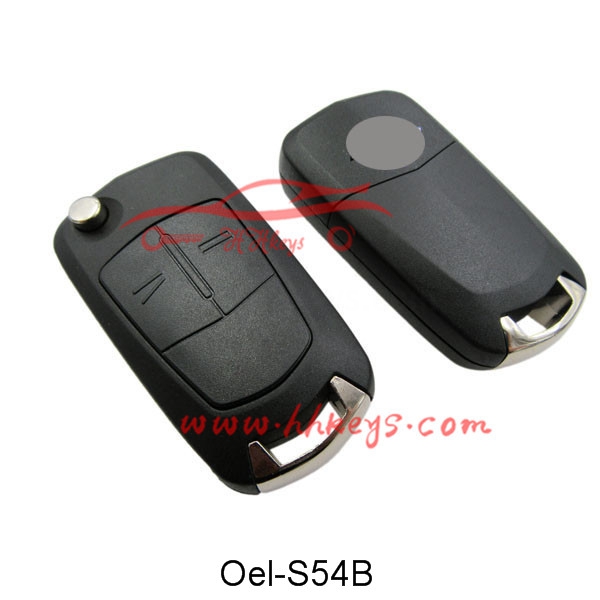 Opel 2 Button Flip Remote Key Shell With Screw(HU43, Original Logo)