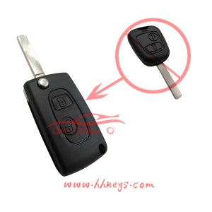 Hot sale Flip Remote Car Key Fob -
 Peugeot 2 Button Modified Folding Key Blank (VA2 Blade) – Hou Hui
