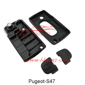 China Citroen/Peugeot DS 3 Buttons Flip Key Shell With 307 Blade Words On  The Side(DS Logo) Manufacturer and Supplier