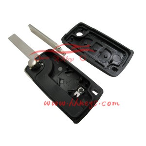 professional factory for 4d Transponder Chip -
Peugeot 3 Button Flip Remote Car Key Fob Shell (Trunk Button) – Hou Hui detail pictures
