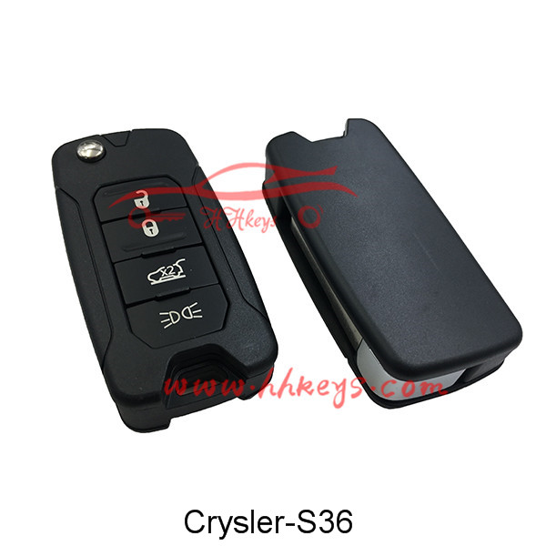 OEM China Flip Car Key Shell -
 Chrysler 4 Buttons flip key shell – Hou Hui