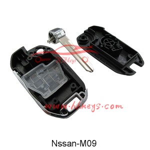 Nissan 2 Buttons modified flip key shell