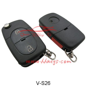 OEM/ODM Manufacturer Auto Smart Key -
 VW 2+Panic Button Round Flip Remote Key Shell – Hou Hui