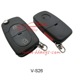 VW 2+Panic Button Round Flip Remote Key Shell