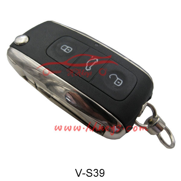 New Style VW 3 Knapper Flip Fjernbetjening Key Shell