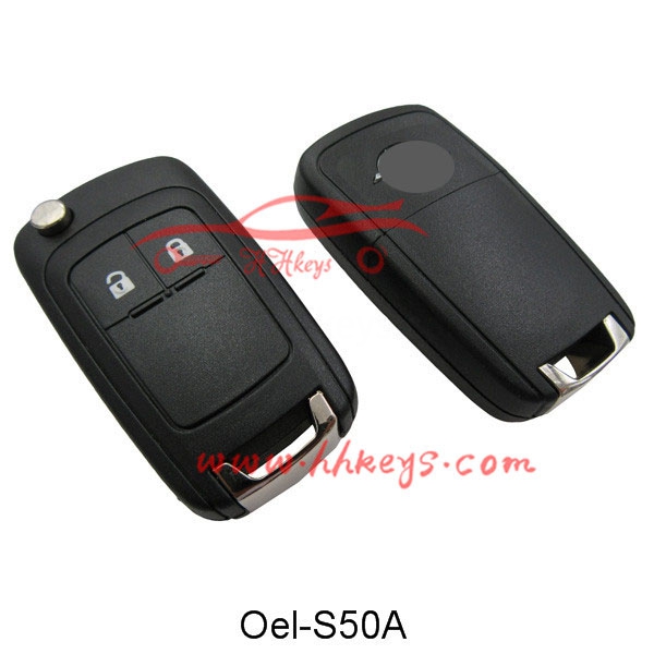 Opel 2 Buttons Flip Key Shell With Screw (Original Logo)