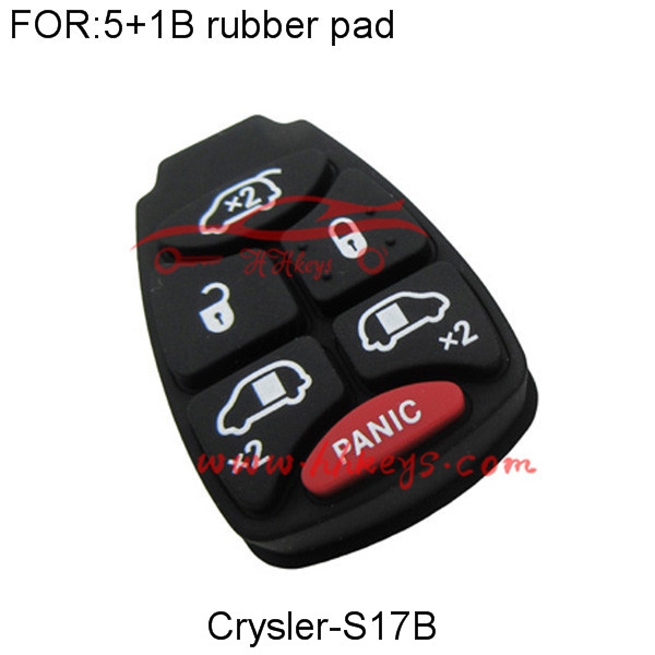 Chrysler 5+1 Buttons Remote rubber pad