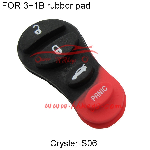 Chrysler 3+1 Buttons Remote Rubber pad