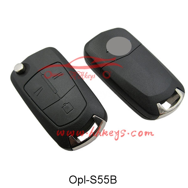 Opel 3 Buttons Flip Key Shell With HU43 Blade Original Logo With Screw