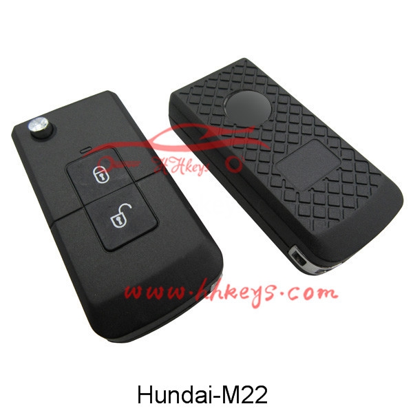 Hyundai 2 Buttons Modified Flip Key Shell With Right Blade