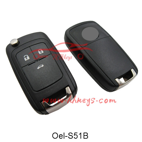 Lowest Price for Auto Key Remote -
 Opel Insignia 3 Button Remote Flip Key Blank (Round Logo) – Hou Hui