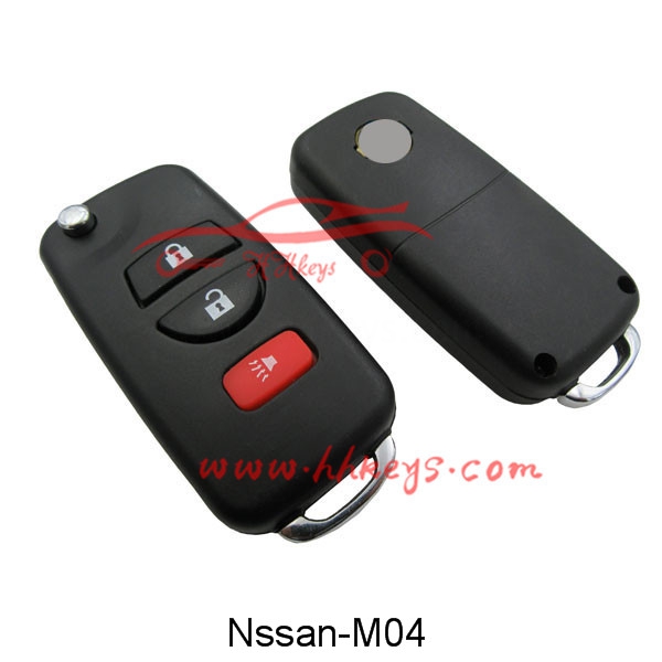 Nissan 2+1 Buttons modified flip key shell