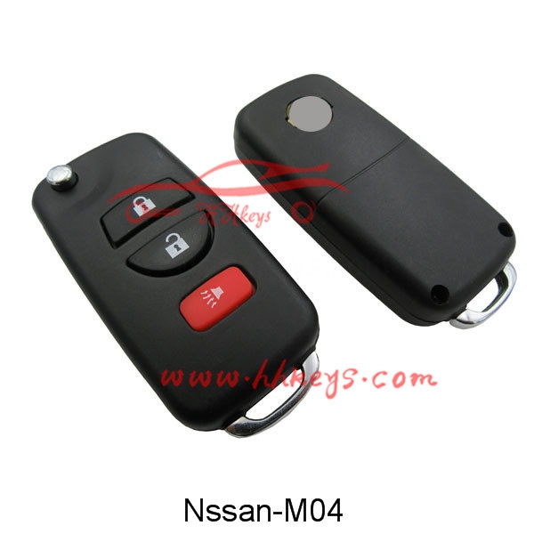 Nissan 2 + 1 Knoppen wizige flip key shell