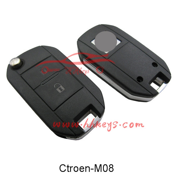 Citroen / เปอโยต์ 2 ปุ่มแก้ไขพลิกคีย์ว่าง (HU83)