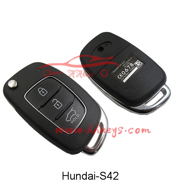 Hyundai 3 Butonoj Flip Key Shell