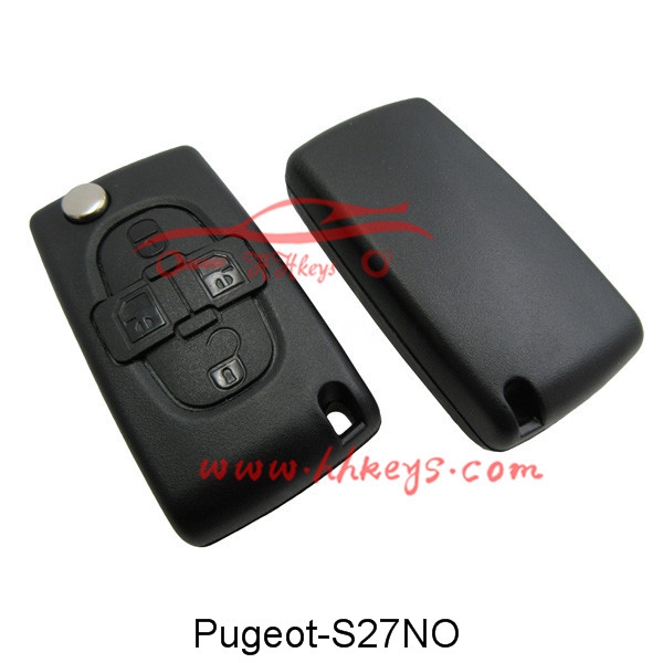 Peugeot/Citroen 4 Button Flip Key Shell No Logo (VA2,CE0536)