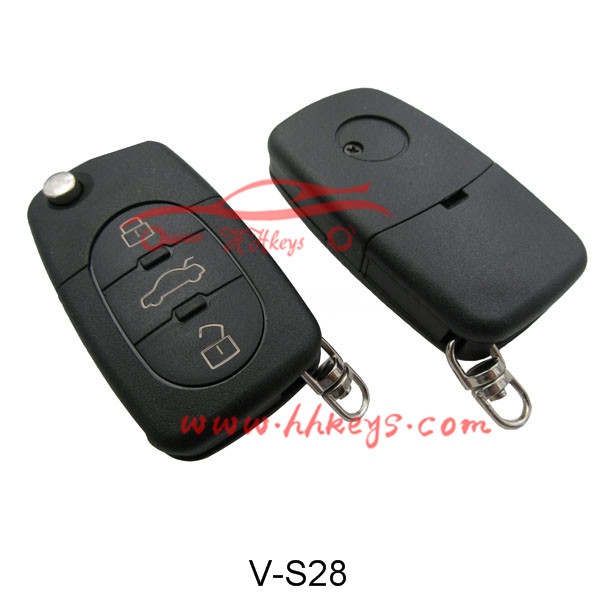Top Quality Automatic V8 X6 Key Cutting -
 VW 3 Button Round Flip Remote Key Shell – Hou Hui