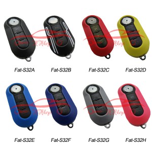 Fiat 500 3 Buttons Flip Key Fob Key Shell With Multi Color Cover