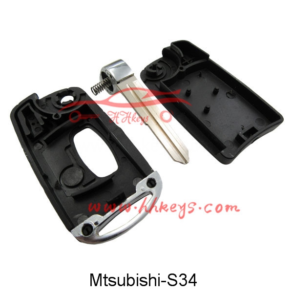 Mitsubishi 2 Buttons Flip Key Shell With Left Blade No Button