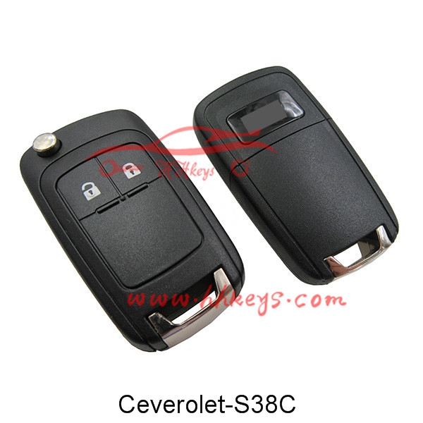 Chevrolet Cruze 2 Buttons Flip Key Shell With Screw Square Logo