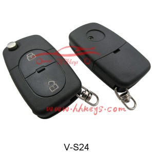 VW 2 Buttons Round Flip Remote Key Shell