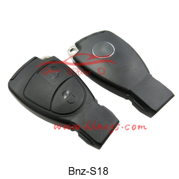 Benz 2 Button Smart Key Shell (With Battery Clip, With Blade,With Logo)