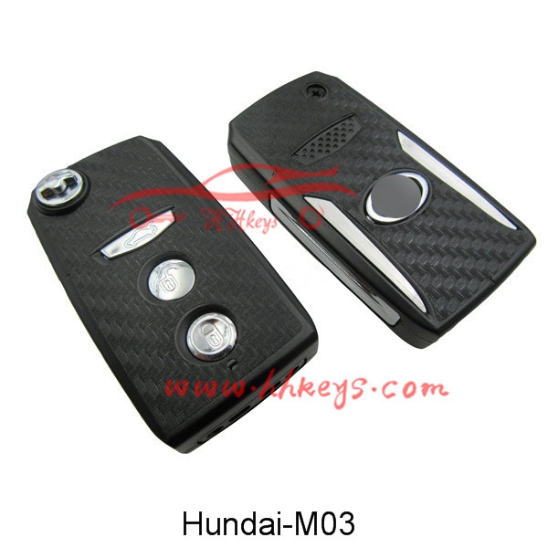 Short Lead Time for For Locksmith Picks -
 Hyundai 3 Buttons Modified Flip Key Shell With Left Blade – Hou Hui