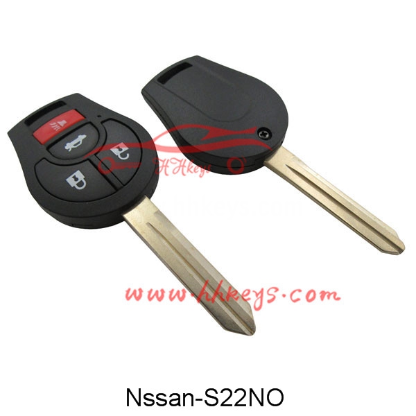Nissan 3+1 Buttons Remote Key Shell No Logo