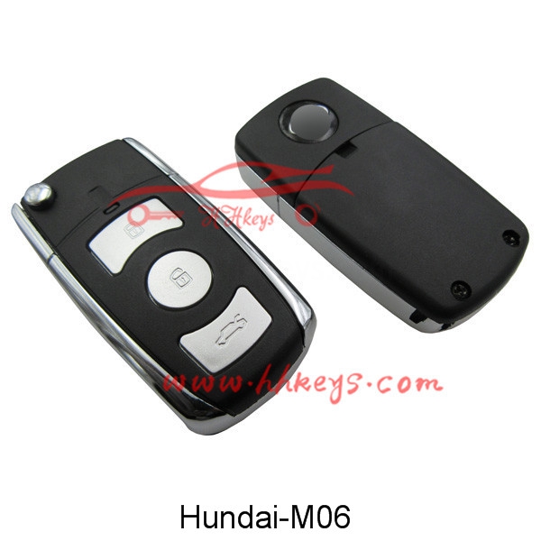 OEM manufacturer Locksmith Equipment -
 Hyundai Sonata 3 Buttons Modified Flip Key Shell With Right Blade  – Hou Hui