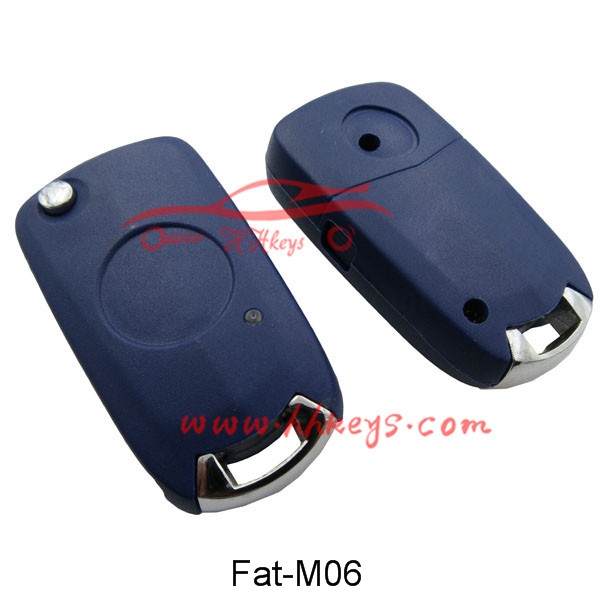 Fiat 1 Buttons Modified Flip Car Key Shell (Blue)