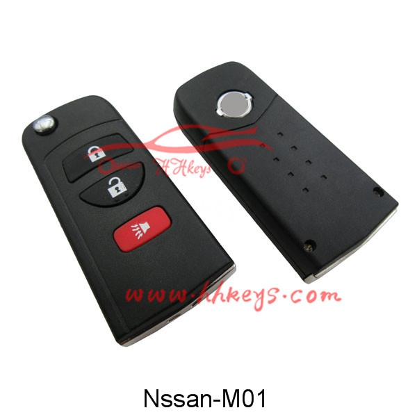 Nissan 2+1 Buttons Modified Flip Key Shell