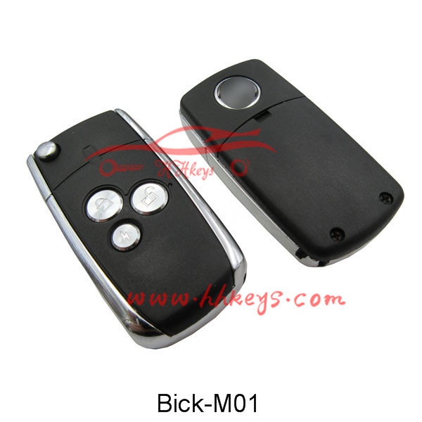Buick Excelle 3 Button Modified Flip Key Shell With Right Blade