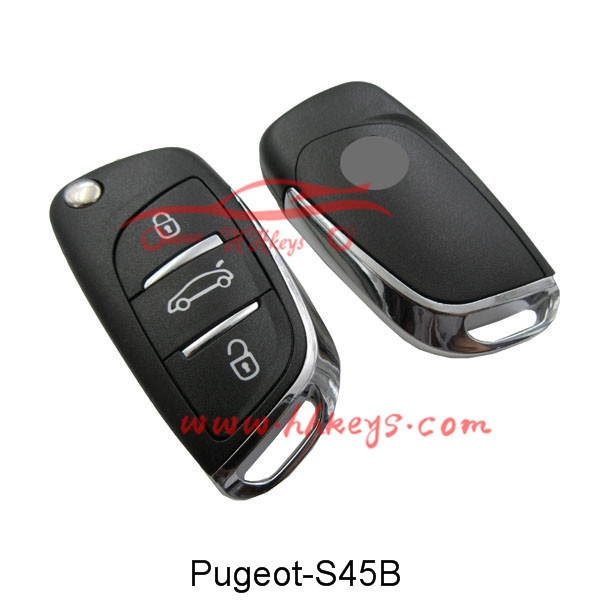 Peugeot 3 Button Flip Fob Anghysbell Allweddol Achos