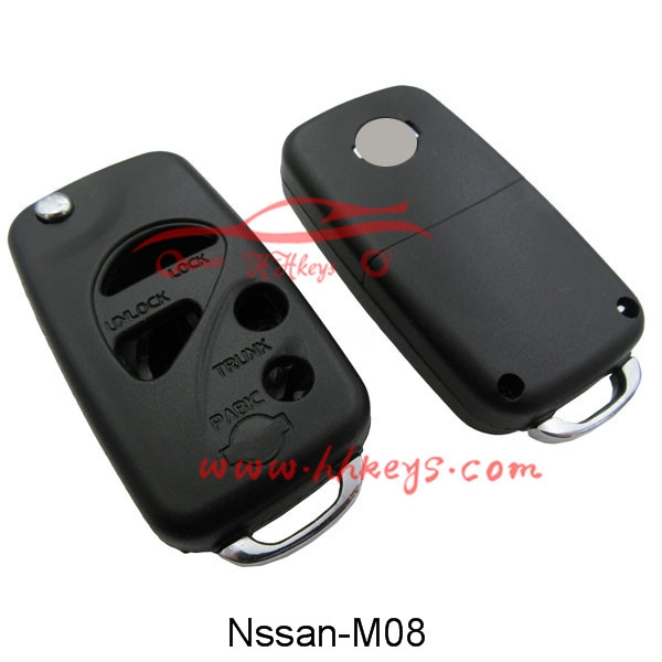 Nissan 3+1 Buttons Modified Flip Key Shell No Button