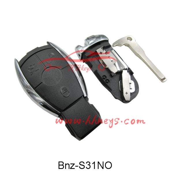 Super Purchasing for Remote Car Key Chip -
 Benz CLK SLK 3 Button Smart Key Shell No Logo(With Battery Clip, With Blade) – Hou Hui