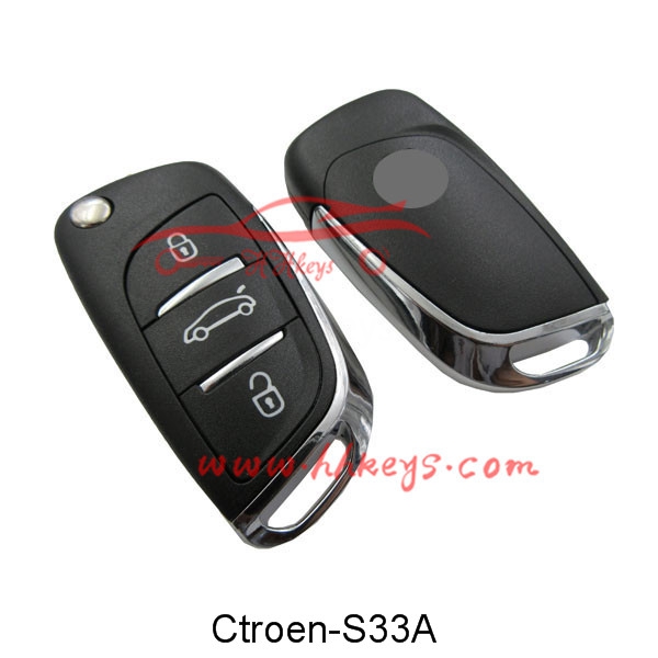 Citroen/Peugeot 307 3 Buttons Flip Car Key Fob Shell
