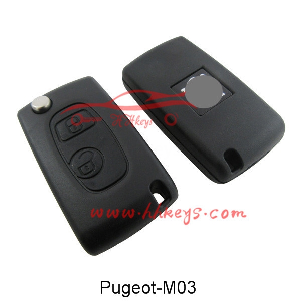 Peugeot 2 Button Flip Hate Key Blank (HU83 Blade)