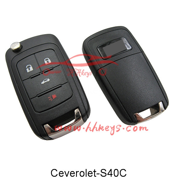 Chevrolet Cruze 3+1 Buttons Flip Key Shell With Screw  With Square Logo