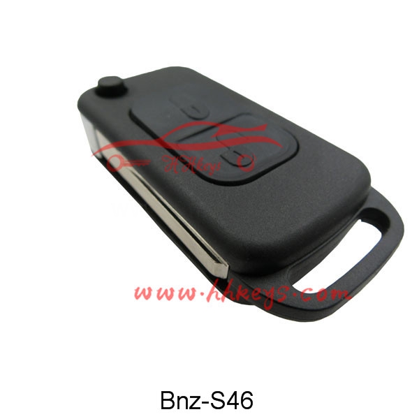 Benz 2 Button Flip Key Shell With YM30 Blade No Logo