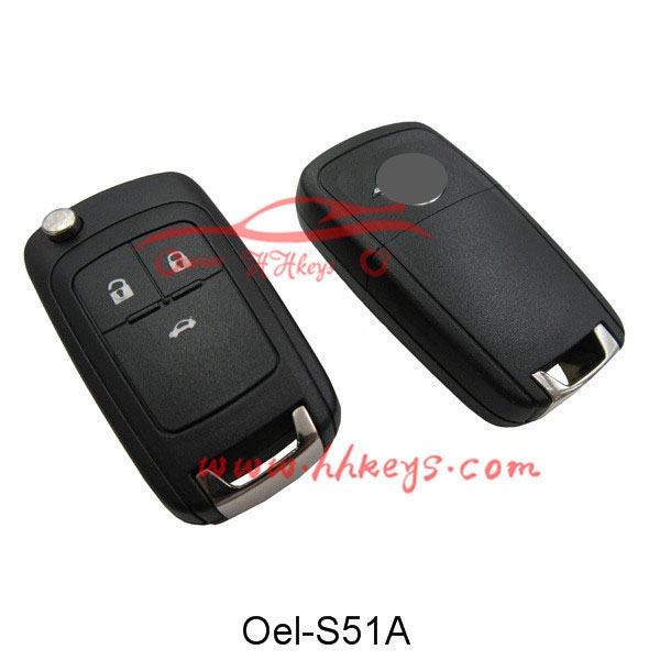 Factory For Car Remote Control Key -
 Opel Insignia 3 Button Remote Flip Key Shell(Original Logo) – Hou Hui